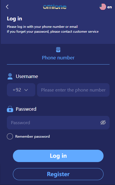 Omione secure user portal for safe login for Pakistani players.