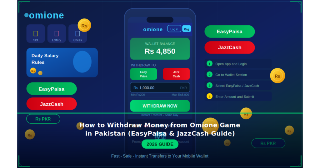 Withdraw Money from Omione Game in Pakistan (EasyPaisa & JazzCash Guide 2026)